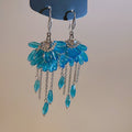Zircon Fan Crystal Pendant Tassel Ear Hook Earrings, Fresh Geometric Light Luxury Style view 2