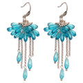 Zircon Fan Crystal Pendant Tassel Ear Hook Earrings, Fresh Geometric Light Luxury Style view 5