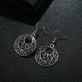 Antique Silver Openwork Scroll Round Hook Earrings view 2
