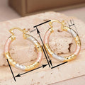 Elegant Oil Painted Metal Ear Cuff For Women, Medium Hoop Fashion Jewelry Earrings view 3
