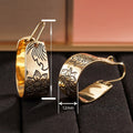 Metal Texture Carved Floral Ear Cuff For Women Vintage New Chinese Style Fashion Jewelry Earrings view 3