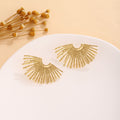 Luxury Gold Alloy Textured Flower Irregular Stud Earrings For Women Elegant Statement Fashion Earrings view 4