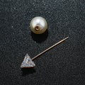 Round Pearl Look Clear Stone Gold Tone Floral Brooch view 2
