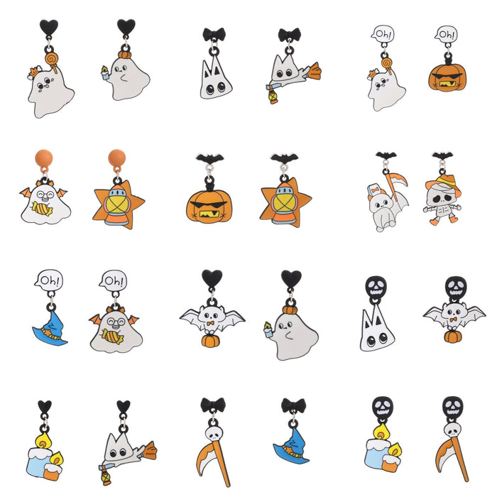 Halloween Cartoon Cute Ghost Pumpkin Earrings Creative Funny Statement Ear Jewelry For Women