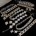 Light Luxury Alloy Waterdrop Crystal Heart Jewelry Set With Stud Earrings Bracelet Necklace view 1