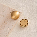 Elegant Brushed Gold Alloy Round Ball Stud Earrings For Women Minimalist Geometric Commuter Fashion Earrings view 3