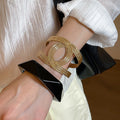 European Style Iron Alloy Double C Cross Hollow Open Bangle Fashion Round Cuff Jewelry view 1