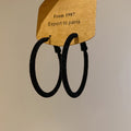 Metal Hoop Earrings With Flocked Round Pendant, Minimalist European Style Women's Jewelry view 3