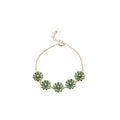 18K Gold Plated Copper Zircon Flower Pendant Bangle Light Luxury Elegant Jewelry For Women view 5