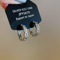 Sparkling Zircon Geometric Round Copper Huggie Earrings Light Luxury Fashion Ear Jewelry view 2