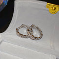 Sparkling Zircon Geometric Round Copper Huggie Earrings Light Luxury Fashion Ear Jewelry view 4