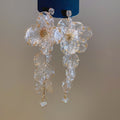 Light Luxury Acrylic Flower Petal Rhinestone Tassel Drop Earrings With Silver Posts view 2