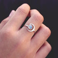 Korean Moon Planet Moonstone Ring For Women Glossy Simple Elegant Fashion Finger Accessory view 2