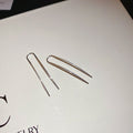 Minimalist Alloy U Shape Line Stud Earrings For Women Fashion Niche Ear Hook Style view 2