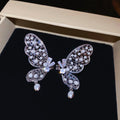Faux Pearl Zircon Hollow Butterfly Wing Clip-on Earrings Light Luxury Ear Cuff For Women view 4