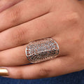 European American Sunflower Hollow Metal Ring British Vintage Designer Fashion Finger Jewelry view 3