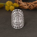 European American Sunflower Hollow Metal Ring British Vintage Designer Fashion Finger Jewelry view 2