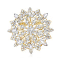 Alloy Rhinestone Hollow Sunflower Brooch For Suits And Dresses view 1