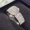 Women Micro Pave Square Chunky Ring, Fashion Jewelry Accessory For Wedding Dresses And Evening Gowns view 3
