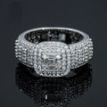 Women Micro Pave Square Chunky Ring, Fashion Jewelry Accessory For Wedding Dresses And Evening Gowns view 1