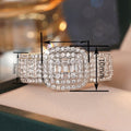 Women Micro Pave Square Chunky Ring, Fashion Jewelry Accessory For Wedding Dresses And Evening Gowns view 4