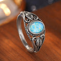 Vintage Distressed Metal Leaf Ring For Women Sticker Style Fashion Finger Jewelry view 5
