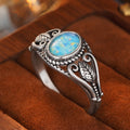 Vintage Distressed Metal Leaf Ring For Women Sticker Style Fashion Finger Jewelry view 2