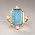 Old Money Style Acrylic Ring, New Chinese Vintage Faux Rice Pearl High Transparency Finger Ring view 2