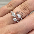 Light Luxury Water Drop Open Adjustable Ring For Women Korean Elegant Dress Finger Jewelry view 4