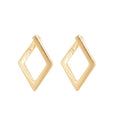 Minimalist Copper Geometric Diamond Pendant Hoop Drop Earrings For Women view 5