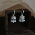 Sparkling Zircon Hollow Bell Pearl Tassel Drop Earrings, Geometric Light Luxury Vintage Style view 3