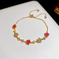 Vintage Style Faux Pearl Rhinestone Flower Adjustable Bangle For Elegant Everyday Wear view 4