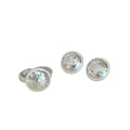 Copper French Minimalist Silver Tone Wrinkled Geometric Round Stud Earrings Light Luxury Style view 5