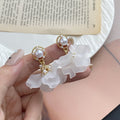 Elegant Pearl Tulip Flower Petal Acrylic Alloy Dangle Studs Korean Sweet Floral Statement Earrings view 2