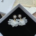 Elegant Pearl Tulip Flower Petal Acrylic Alloy Dangle Studs Korean Sweet Floral Statement Earrings view 4
