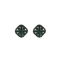 Luxury Geometric Square Green Rhinestone Alloy Studs For Women Exaggerated Full Crystal Earrings view 5