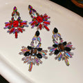 Light Luxury Zinc Alloy Floral Geometric Rhinestone Waterdrop Drop Earrings For Women view 2
