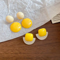 Fresh Dopamine Style Resin Geometric Round Fan Square Pendant Drop Earrings for Women view 4