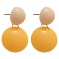 Fresh Dopamine Style Resin Geometric Round Fan Square Pendant Drop Earrings for Women view 5