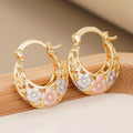 Korean Fresh Forest Style Three Color Painted Oil Matte Flower Ear Cuffs For Women, Gentle Lady Jewelry Earrings view 1