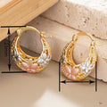Elegant Pastoral Tricolor Butterfly Ear Cuff For Women, Hollow Frosted Metal Earrings view 2