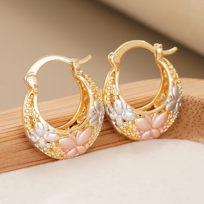 Elegant Pastoral Tricolor Butterfly Ear Cuff For Women, Hollow Frosted Metal Earrings