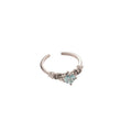 Light Luxury Copper Zircon Flower And Twisted Leaf Open Index Finger Ring view 5