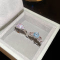 Light Luxury Copper Zircon Flower And Twisted Leaf Open Index Finger Ring view 4