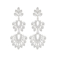 Light Luxury Zircon Hollow Flower Drop Earrings With Silver Posts Vintage Elegant Women's Jewelry view 5