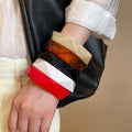 Euro American Style Irregular Round Marbled Resin Bangle Fashion Statement Bracelet view 3