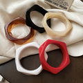 Euro American Style Irregular Round Marbled Resin Bangle Fashion Statement Bracelet view 2