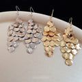 Metallic Multi Layer Round Disc Sequin Dangle Hook Earrings In European American Style view 2