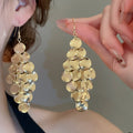 Metallic Multi Layer Round Disc Sequin Dangle Hook Earrings In European American Style view 3