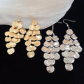 Metallic Multi Layer Round Disc Sequin Dangle Hook Earrings In European American Style view 4